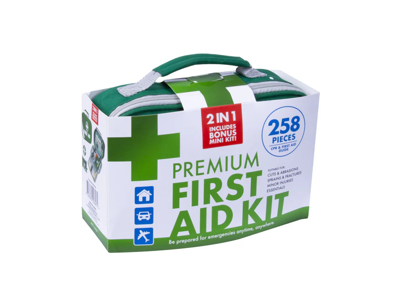 258 Piece Premium 2-in-1 Emergency First Aid Kit ARTG Registered Australia