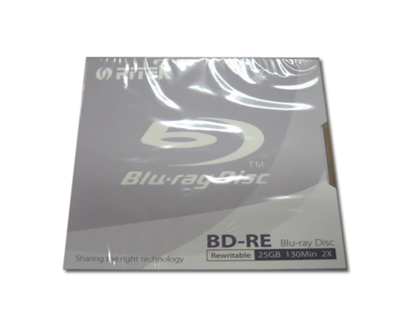 Ritek Blu-Ray BD-RE Rewritable 25GB 2X 130Min Jewel Case