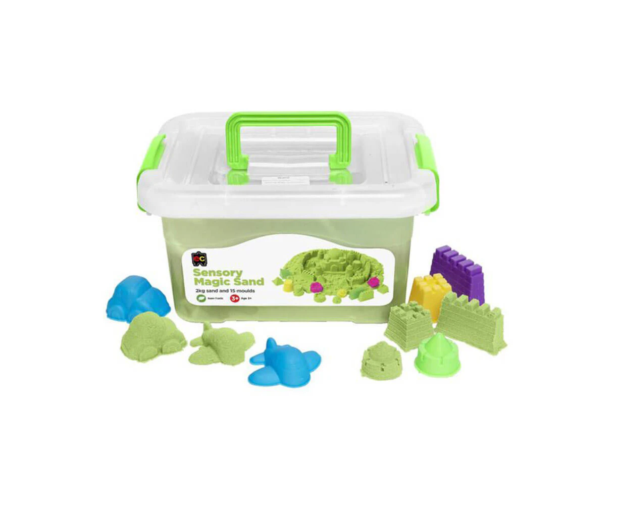 EC Sensory Sand with Moulds 2kg - Magic Green