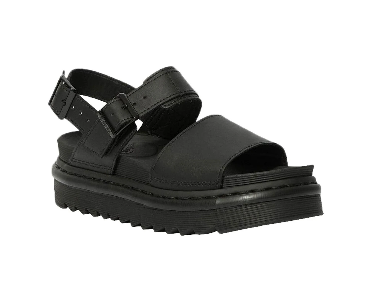 Dr. Martens Voss Hydro Black Leather Sandals