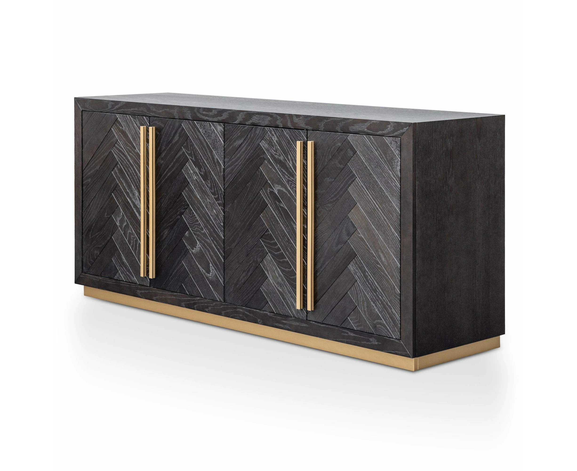 Wilma Wide 180cm Wooden Sideboard - Peppercorn and Brass