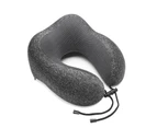 Travel Pillow Memory Foam Neck Pillow, Black Grey