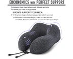 Travel Pillow Memory Foam Neck Pillow, Black Grey