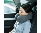 Travel Pillow Memory Foam Neck Pillow, Black Grey