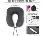 Travel Pillow Memory Foam Neck Pillow, Black Grey