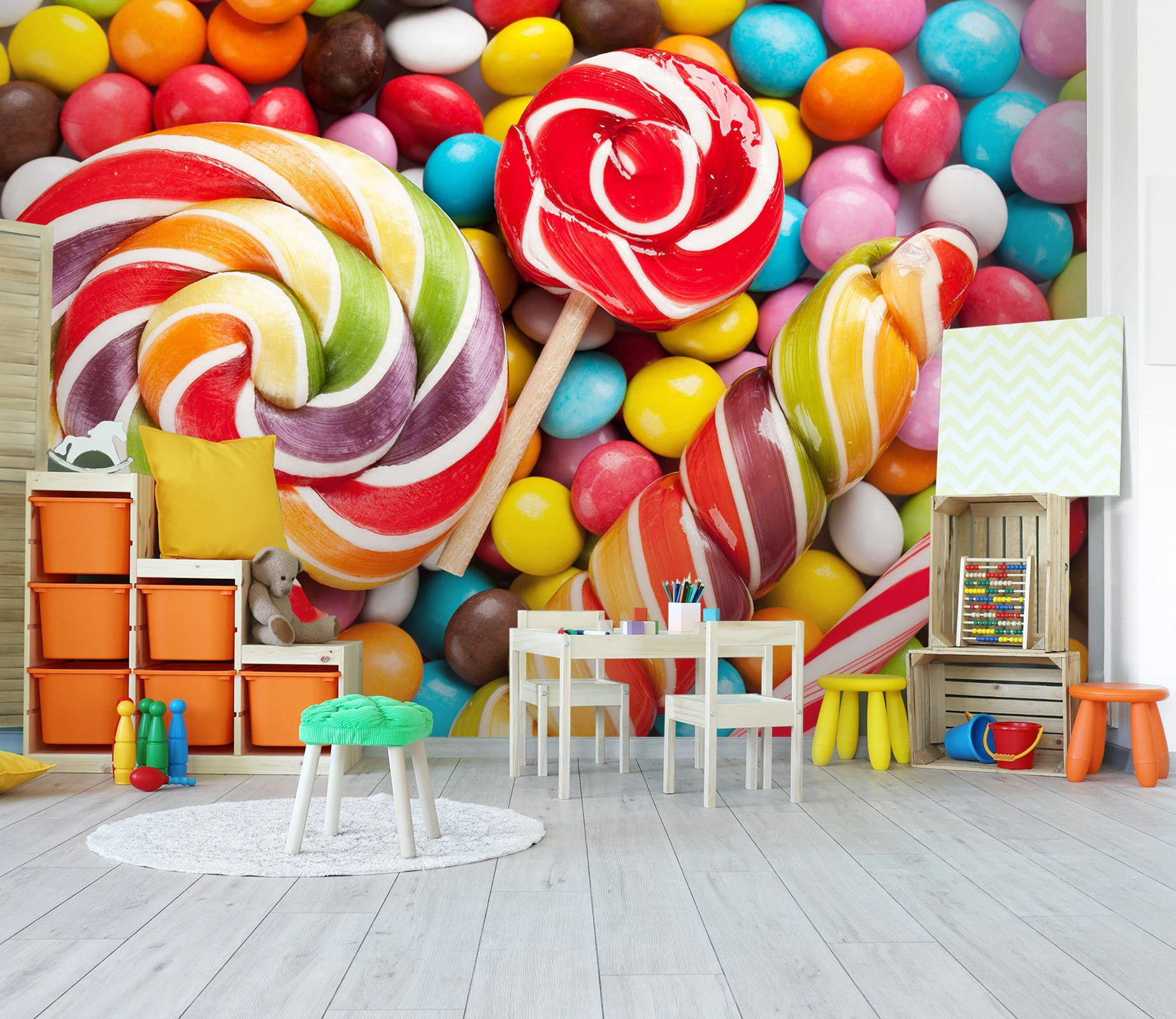 3D Colorful Candy 001 WallPaper Murals Wall Print Decal Wall Deco Indoor Wall Murals