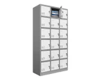 18 Doors Metal Steel Locker Gym Office School Home Stationary Storage Cabinet White