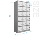 18 Doors Metal Steel Locker Gym Office School Home Stationary Storage Cabinet White