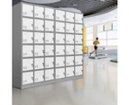 18 Doors Metal Steel Locker Gym Office School Home Stationary Storage Cabinet White