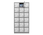 18 Doors Metal Steel Locker Gym Office School Home Stationary Storage Cabinet White