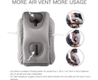 Inflatable Travel Pillow, Airplane Neck Pillow Comfortably Supports Head and Chin for Airplanes, Trains, Cars and Office Napping - Gray