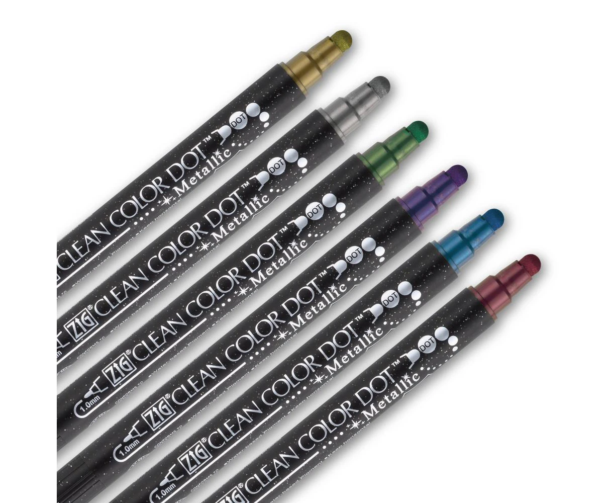 ZIG Kuretake Clean colour DOT Metallic (6/pk)