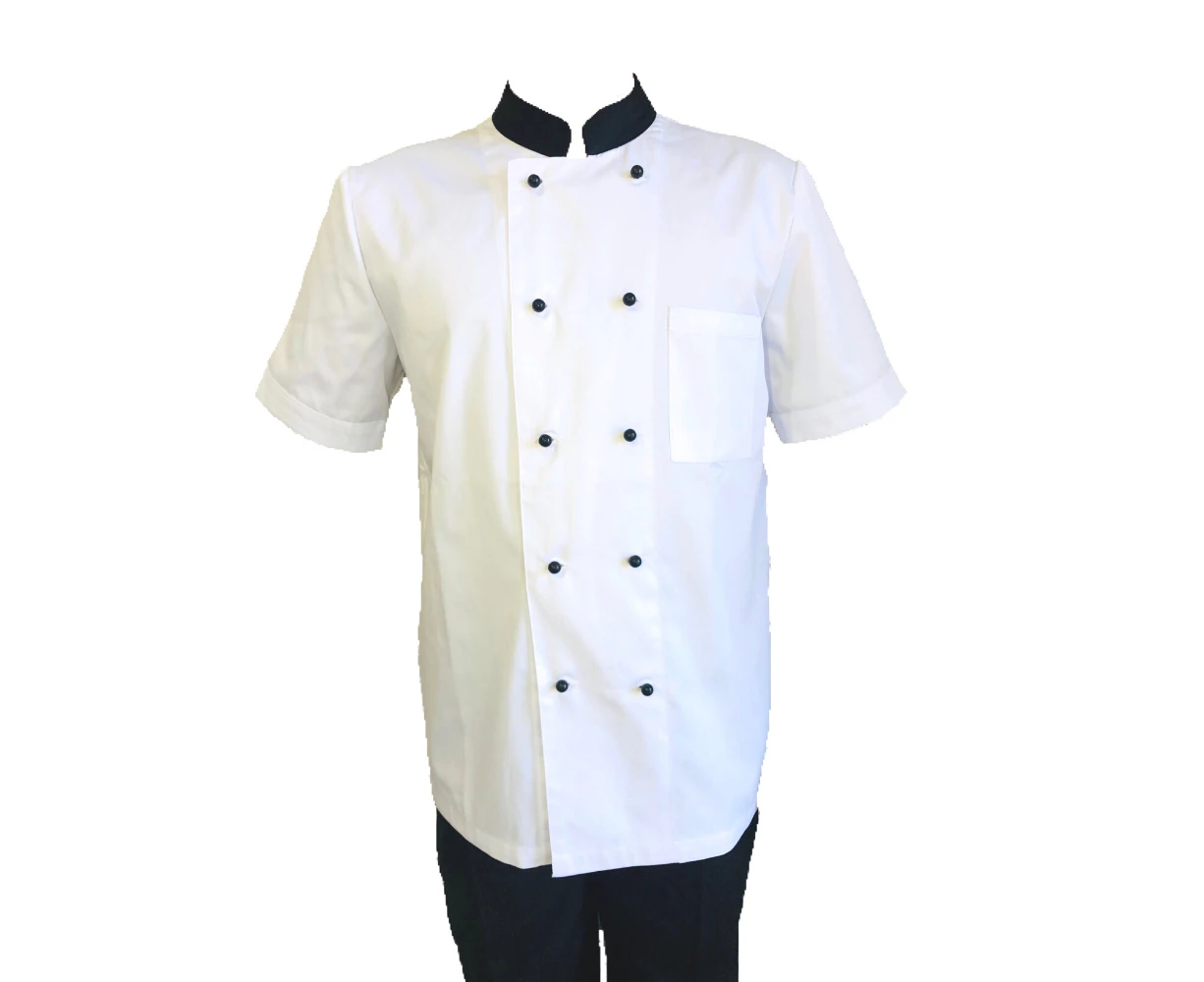 White Chef Jacket (Black Stud Buttons)