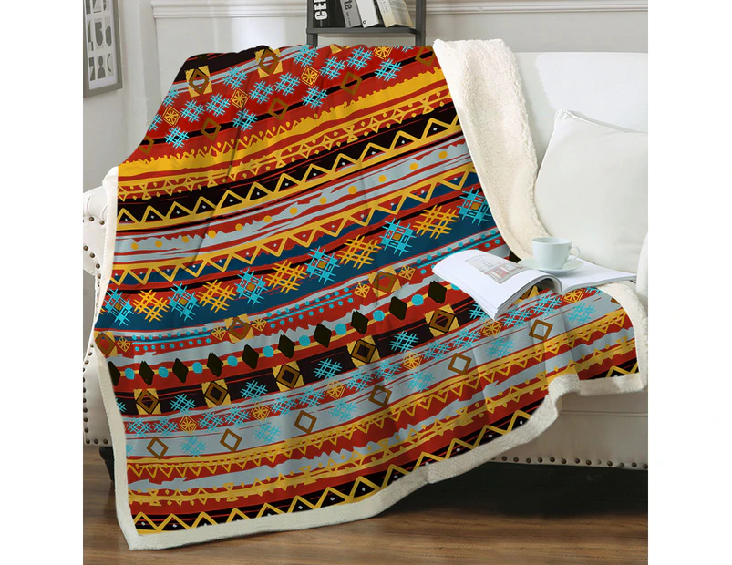 Red and Yellow African Design Throw Blanket