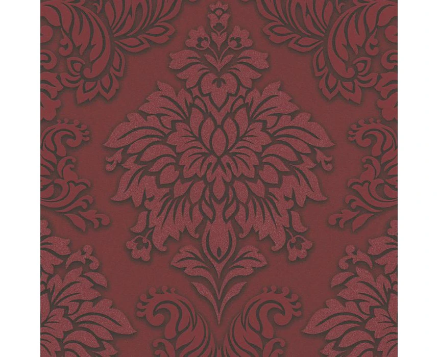 Metropolitan Stories Lizzy London Baroque Damask Motif Wallpaper Red