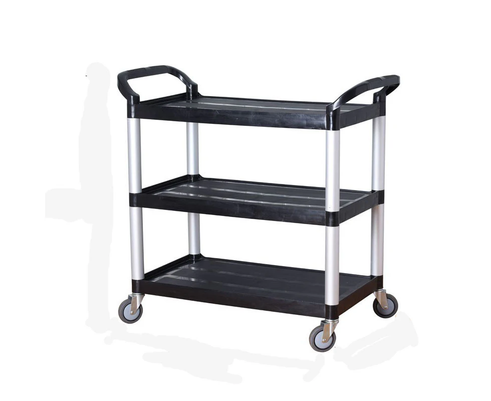 3 Tier Large Service Food Cart Restaurant Trolley Kitchen Catering Shelf Storage