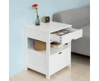Big Bedding Australia White Bedside Table with 2 Drawers