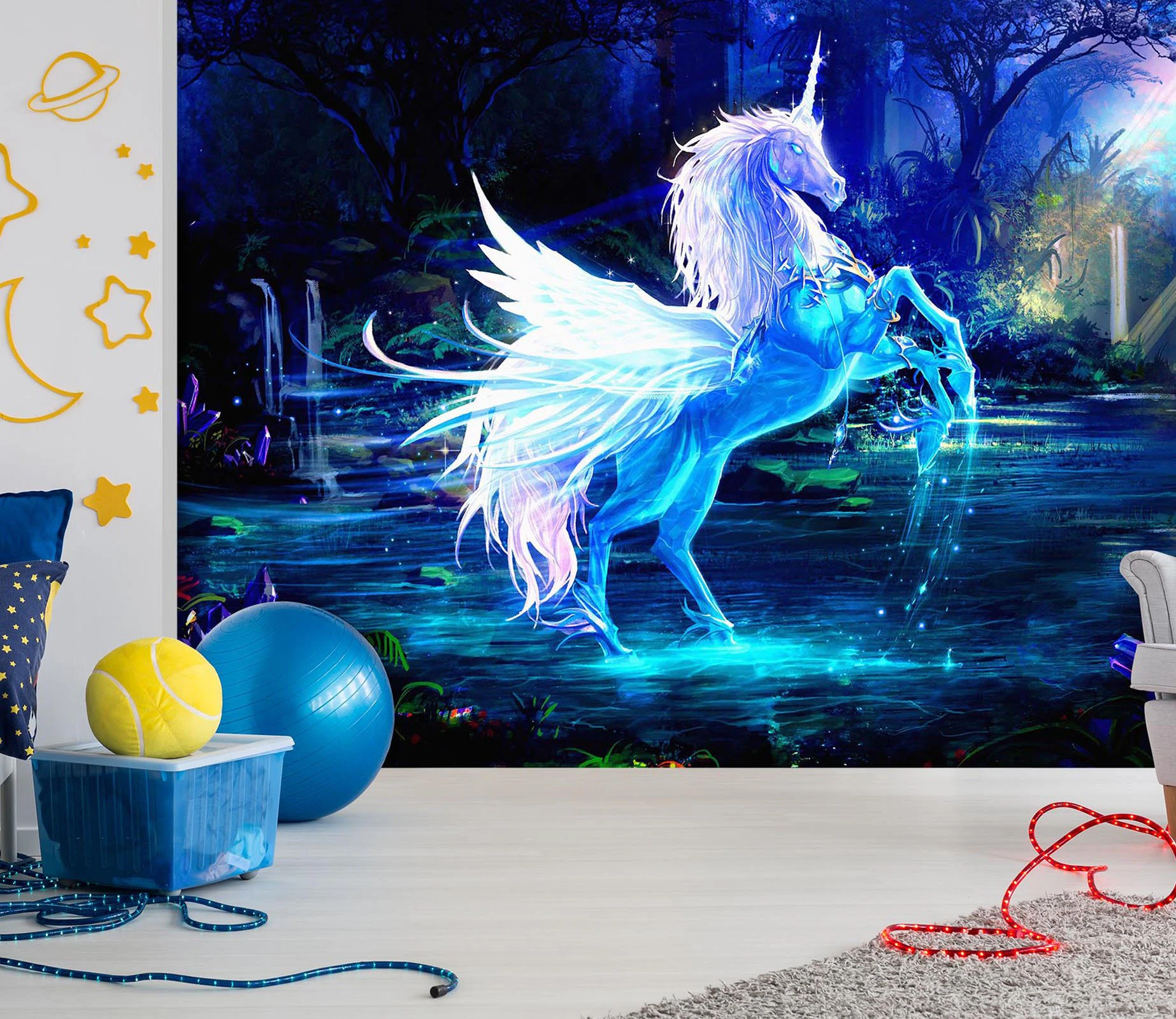 3D Dream Unicorn 010 WallPaper Murals Wall Print Decal Wall Deco Indoor Wall Murals