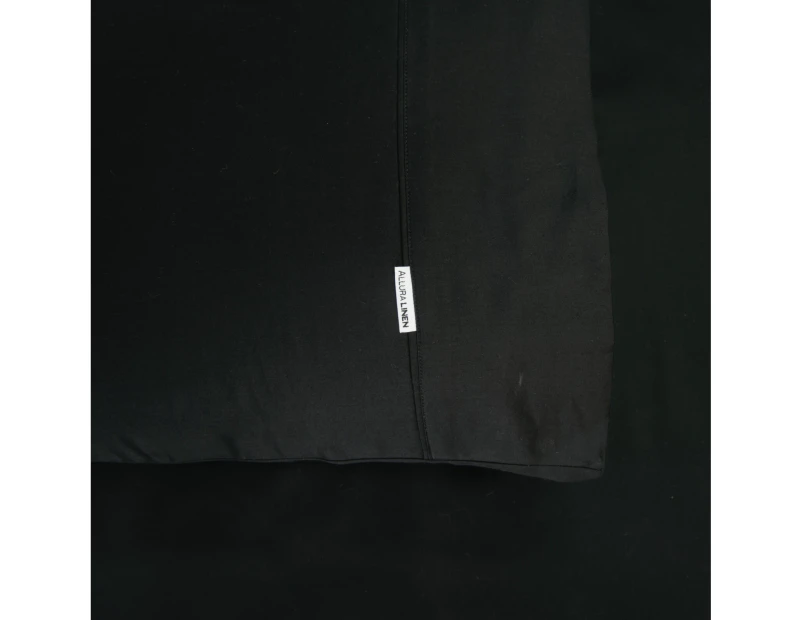 400TC Fitted Sheet Black Mega King Bed