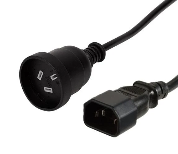 Powermaster Female Mains Plug to IEC-C14 Power Cable - Black