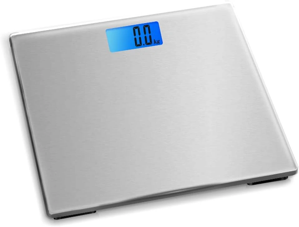 Electronic Digital Backlit Glass Body Bathroom Scale 180KG scales Gym Weight silver