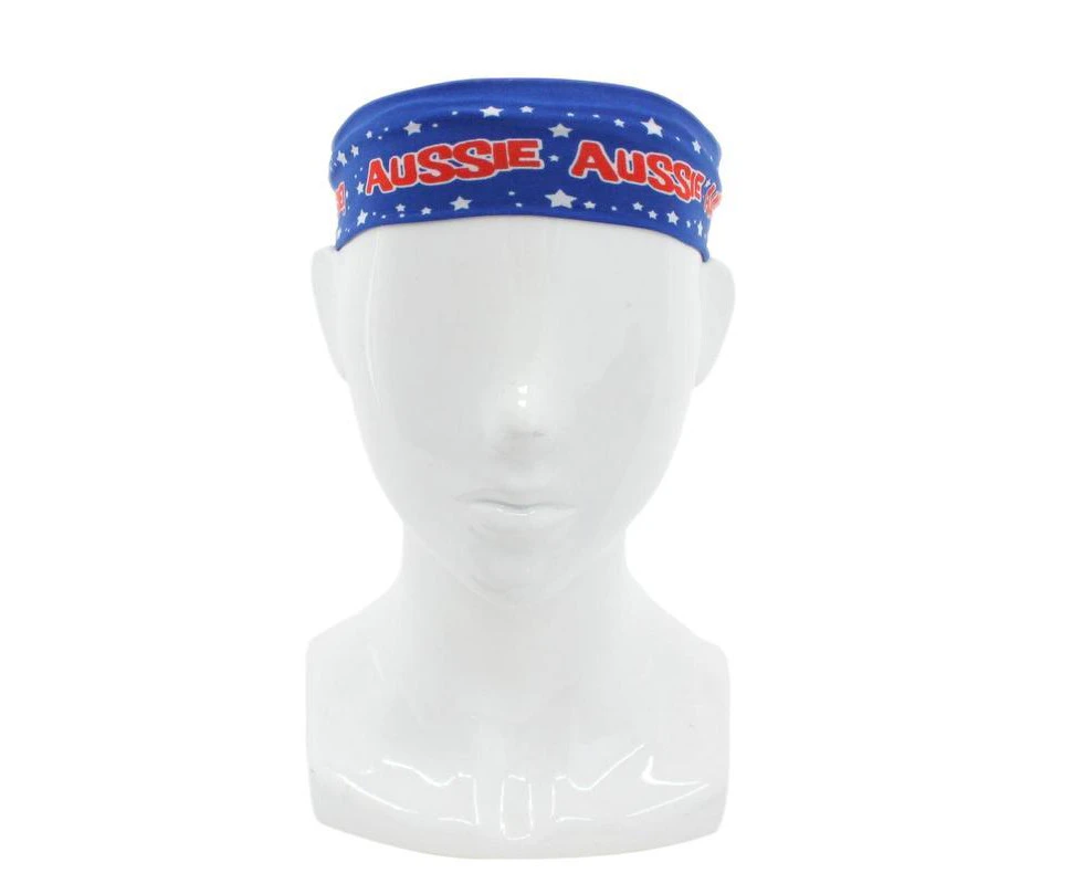 Australian Flag Headband Cricket Australia Day Aussie Costume Oz Party [Design: Aussie - Navy]