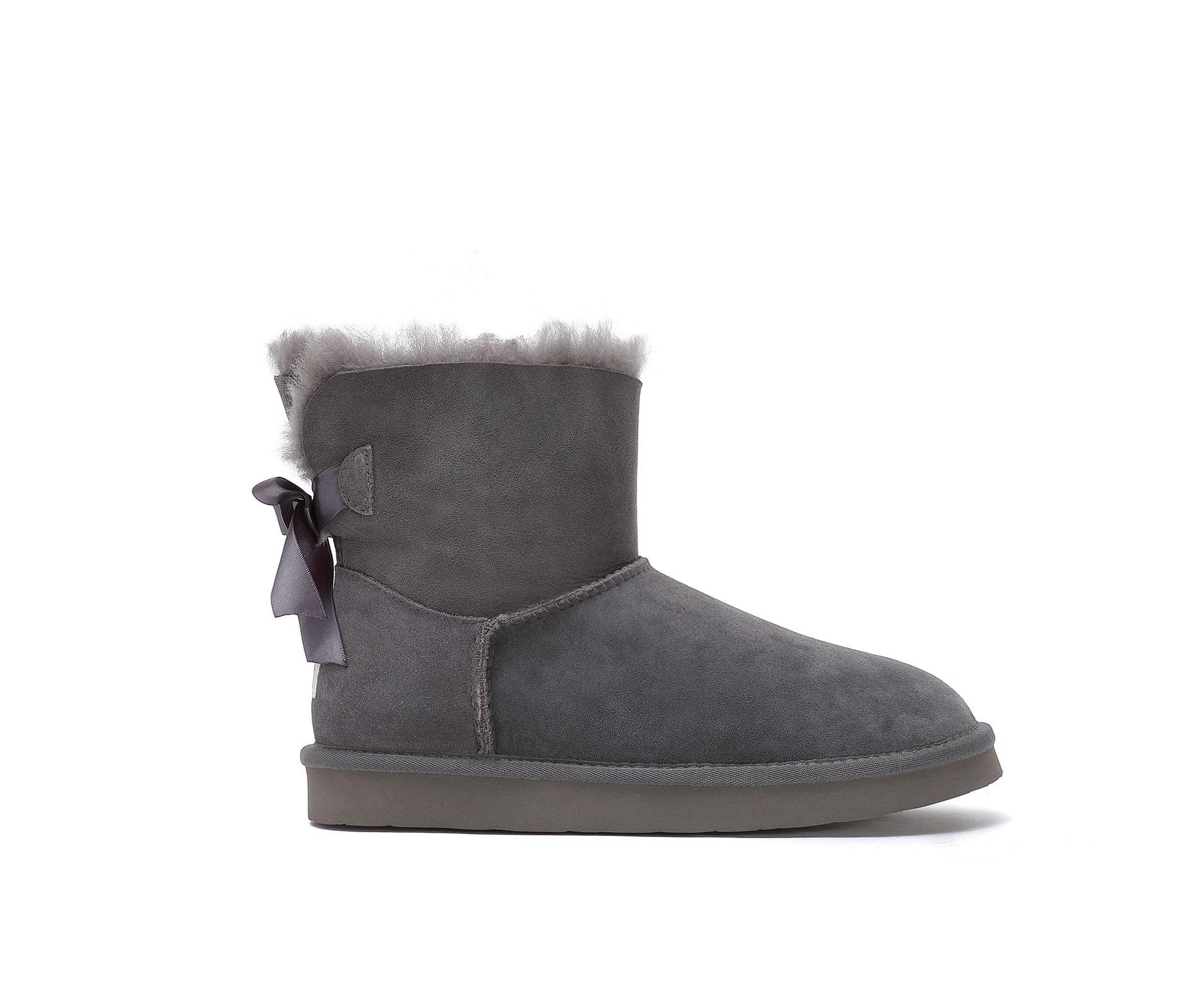 Yellow Earth Australia - Brianna -Women's Bow Tie Ugg Boot - Premium Australian Merino Sheepskin - GREY