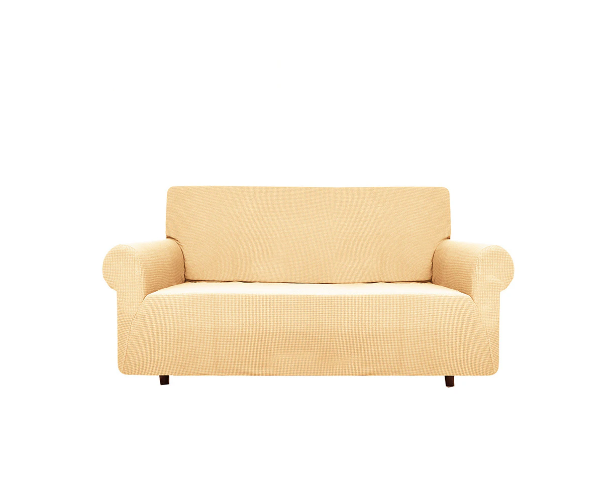 Sofa Cover 2 Seater Yellow Stretch