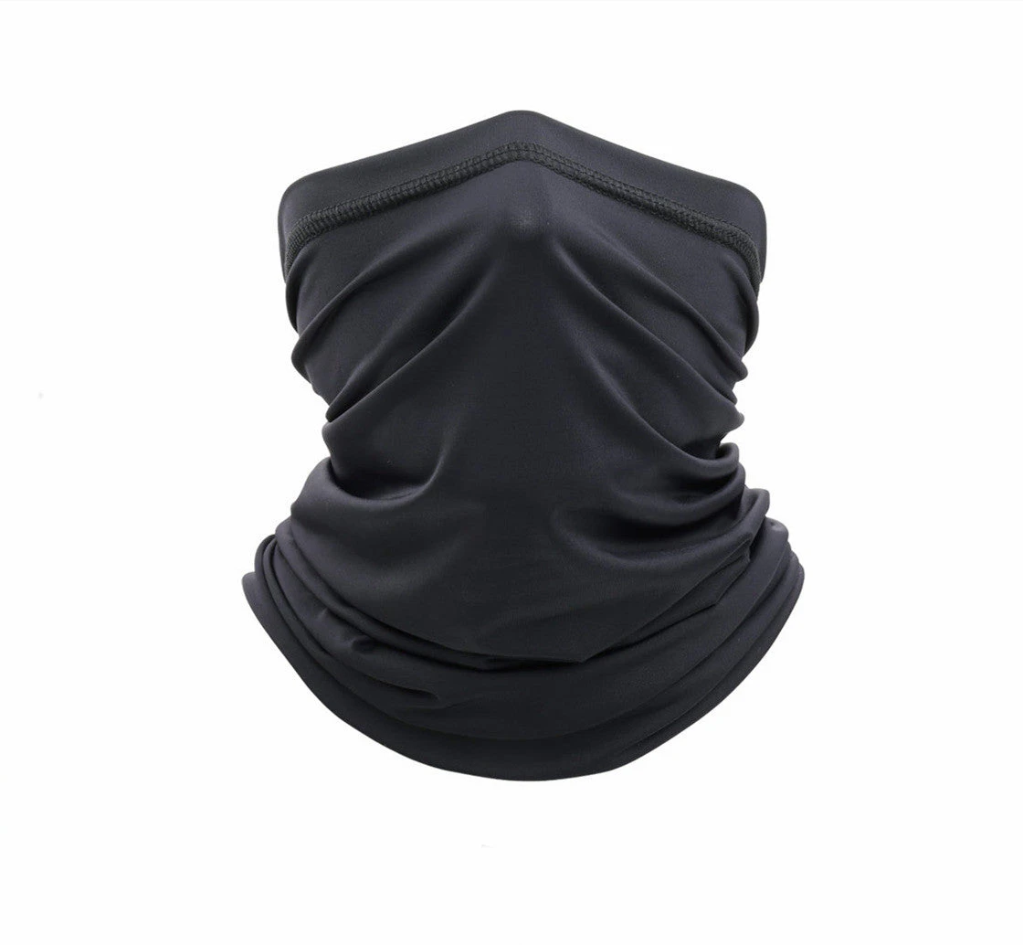 Neck Gaiter Scarf,Dust & Sun UV Protection Summer Face Cover,Lightweight Windproof Bandana Balaclava Headwear - Black