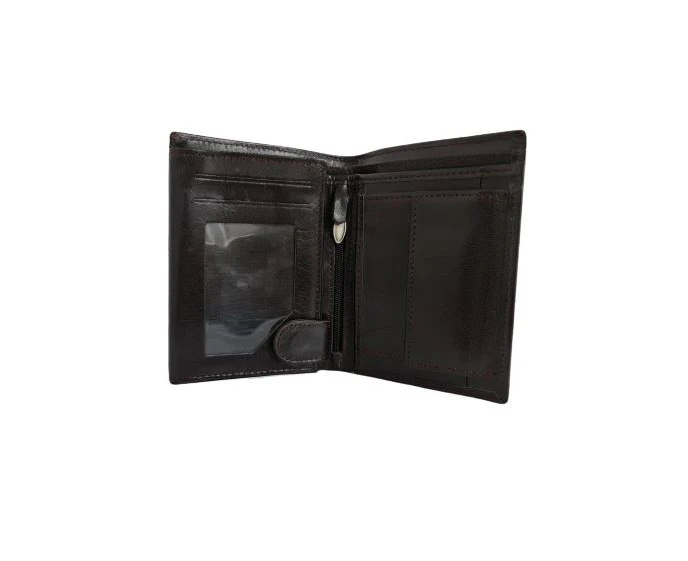 The Genuine Leather Hub  Crafted 2020 Tri-Fold  Men's Wallet - Dark Brown