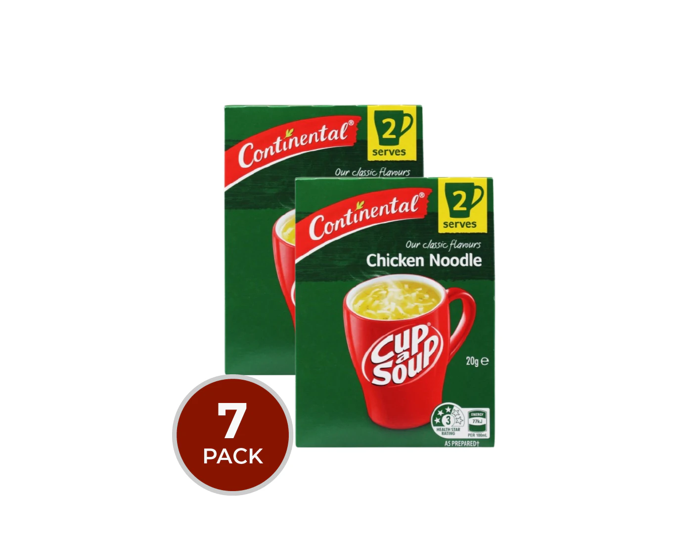 7 x Continental Cup a Soup Chicken Noodle Pk2 20g