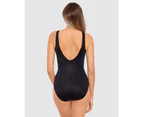 Miraclesuit Swim Women's Rock Solid Regatta High Neck Tummy Control Swimsuit in Black