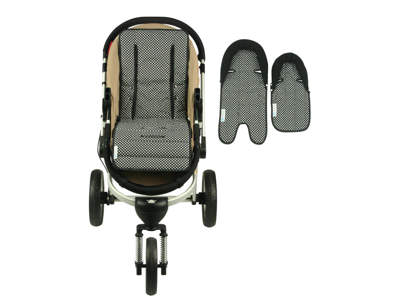 Keep Me Cosy Pram Liner & Baby Head Support Set - Ink Spot