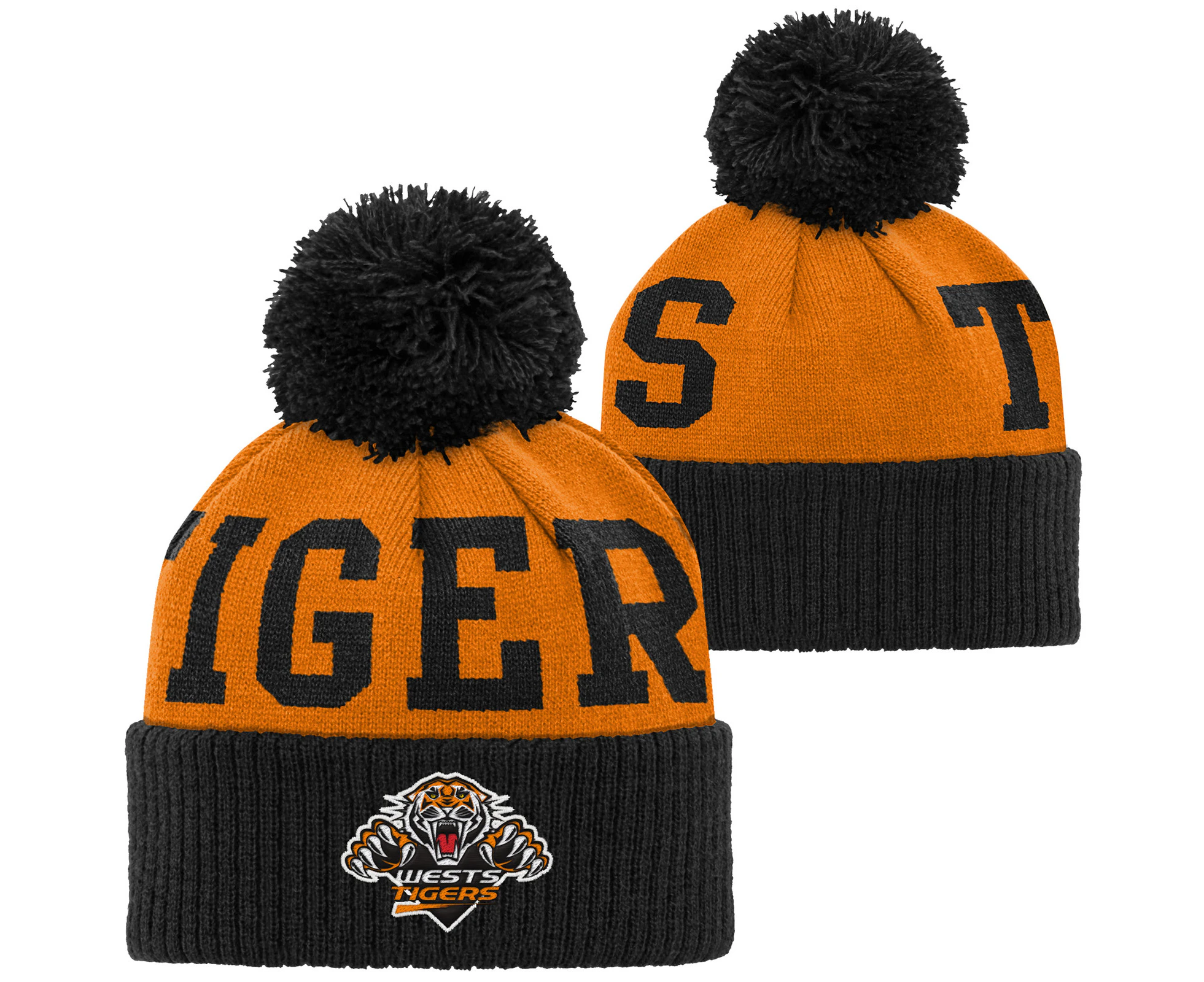 Wests Tigers NRL Outerstuff Embroidered Pom Pom Beanie!