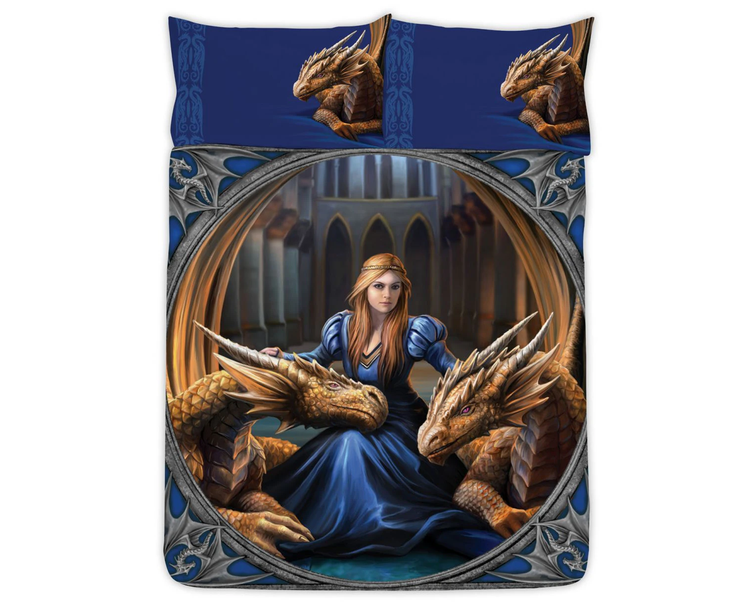 Anne Stokes Fierce Loyalty Double Duvet/Quilt/Doona Cover and Pillowcase Set