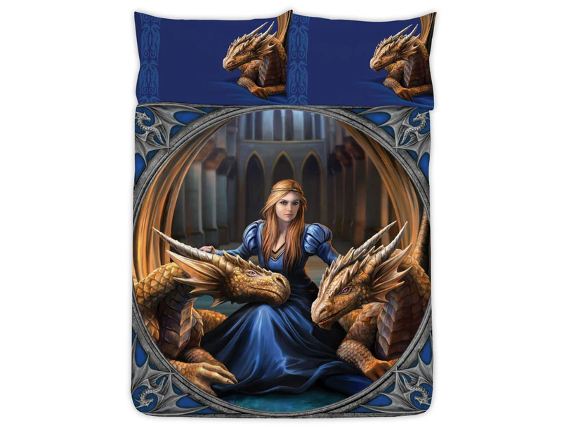 Anne Stokes Fierce Loyalty Double Duvet/Quilt/Doona Cover and Pillowcase Set