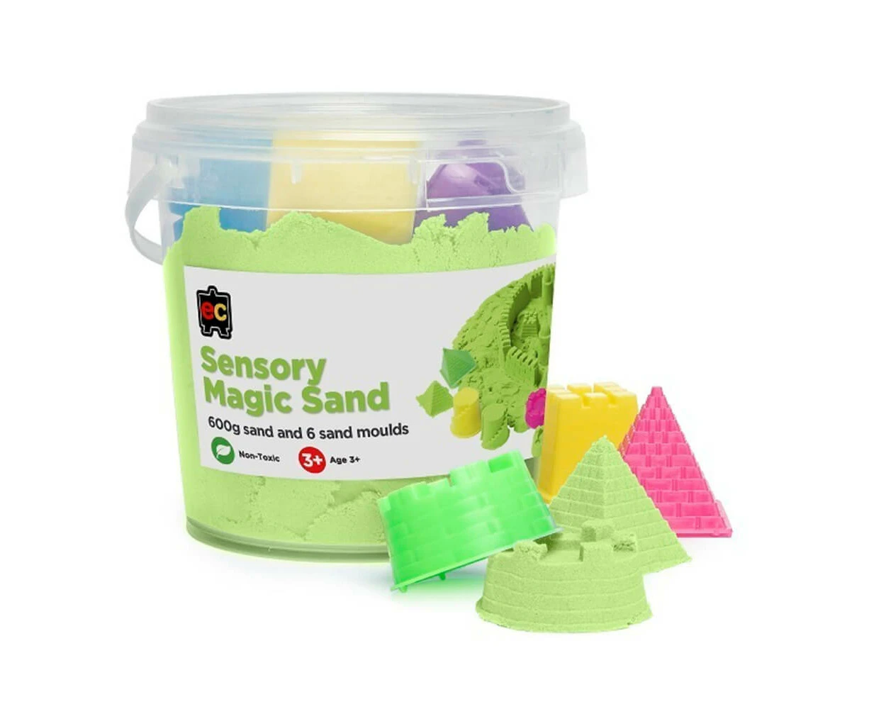 EC Sensory Magic Sand with 6 Moulds 600g - Green