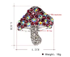 Duohan Delicate Broochs Small Mushroom, Alloy Inlaid Synthetic Diamond Dress Pins