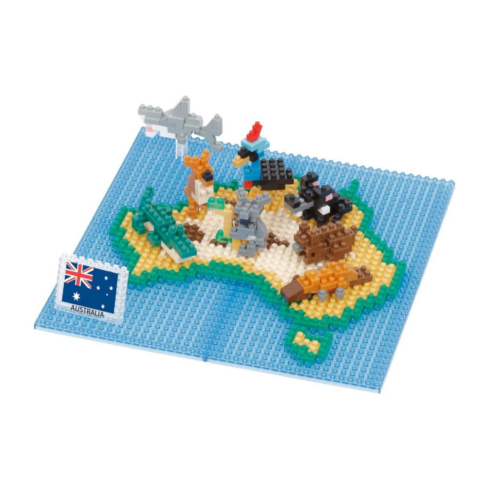 Nanoblock NBH_215 Animals of Australia on Map