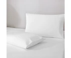 JustLINEN 300 TC Queen Size Bedding Soft Bed Sheet Set - White