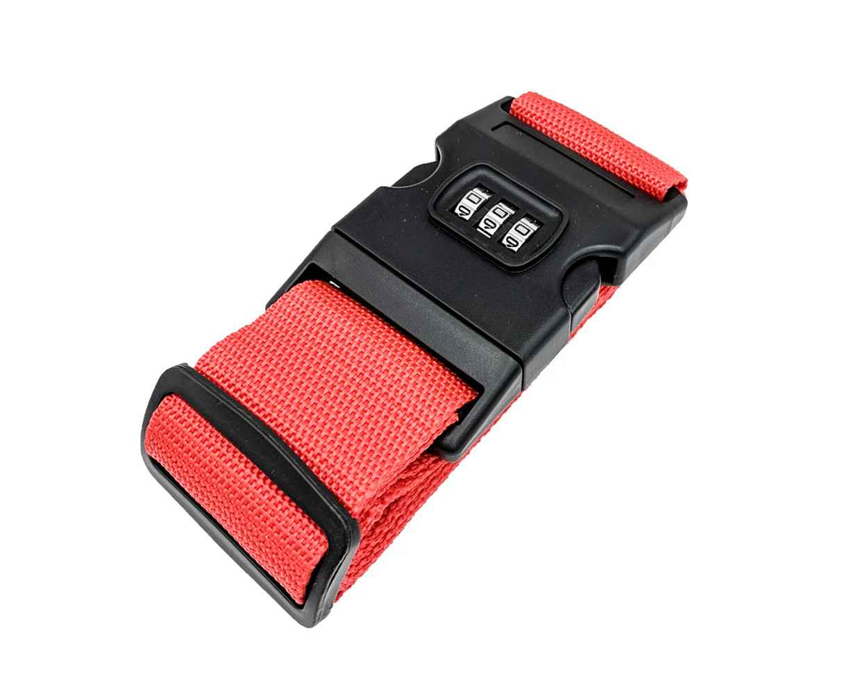 Luggage Strap Code Password Travel Suitcase Secure Lock Safe Nylon Packing Belt - Red