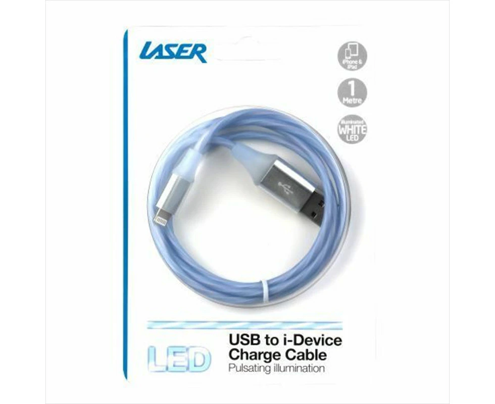 Laser 1m Usb Lightning Cable Iphone Led Charge Cable (blue)