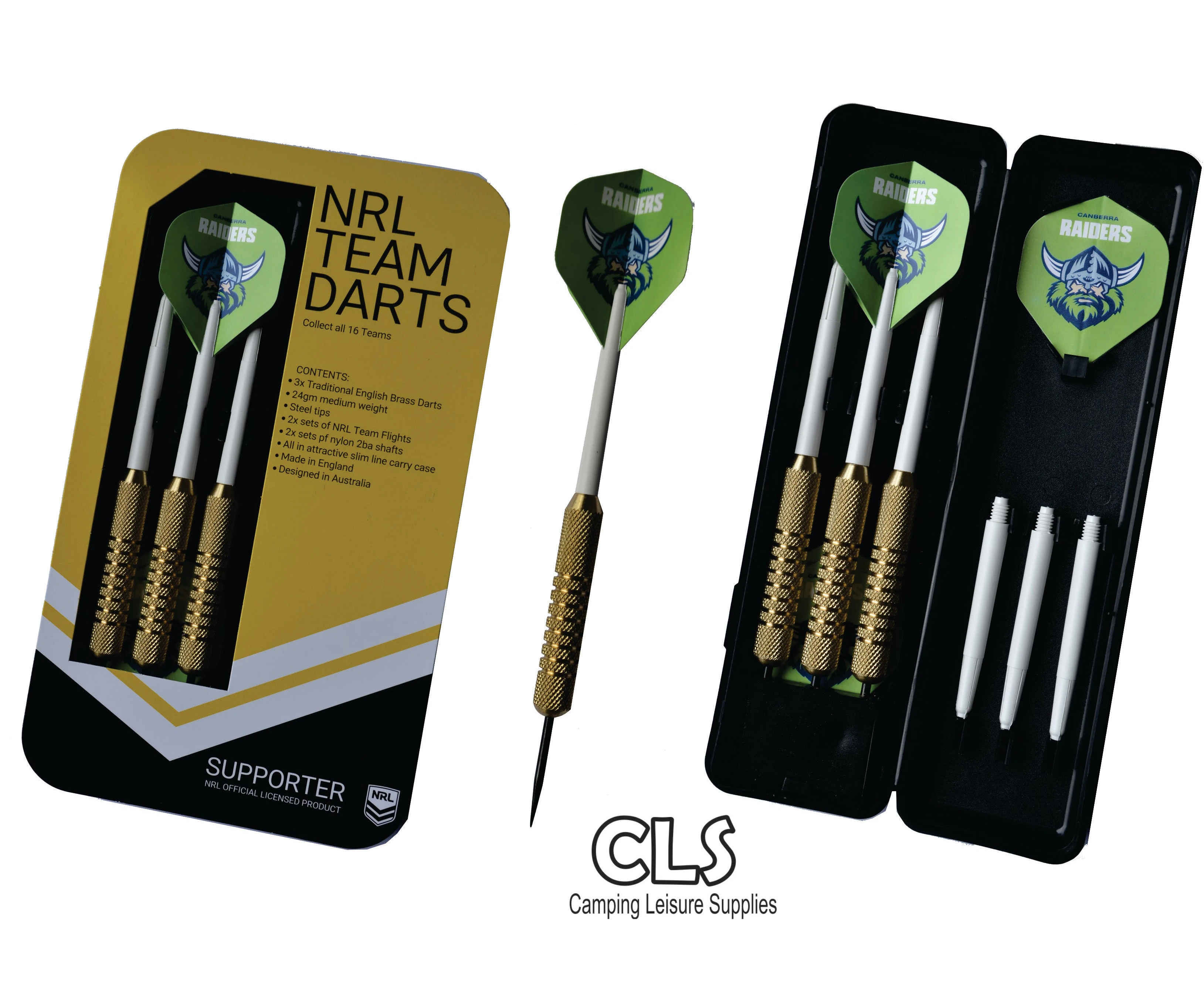 Canberra Raiders NRL Set of 3 English Brass Darts