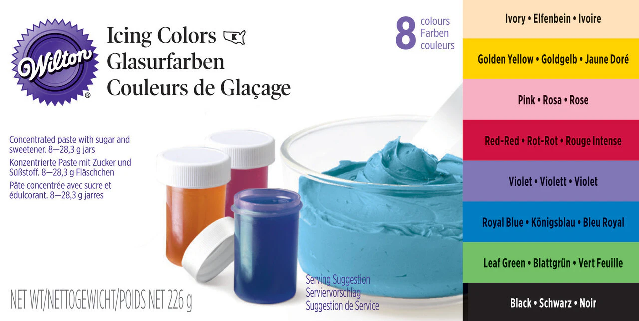 Birthday Cake Decorating 8 Piece Icing Colour Set