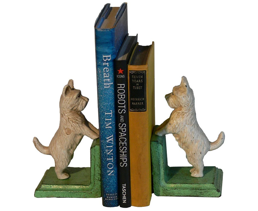 Cast Iron Westie Dog Bookends