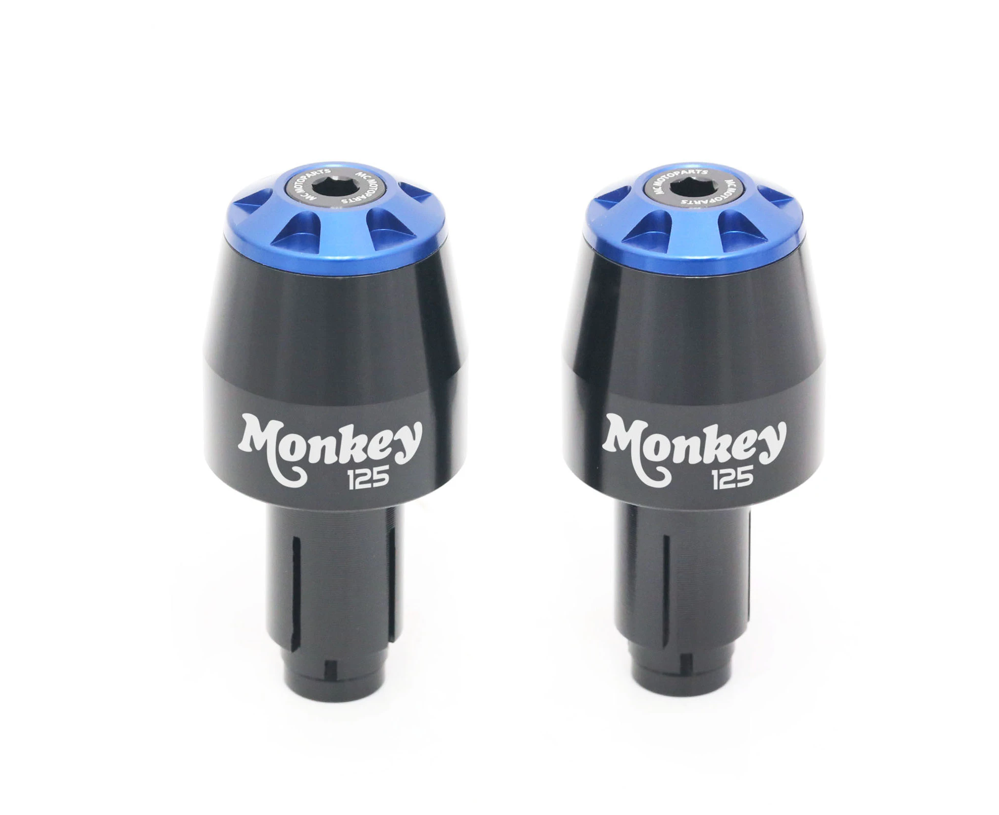 Blue STORM CNC Bar Ends MONKEY125 Logo For Honda MONKEY 125 2018-2019