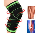 3D Nylon Weaving Knee Brace Support - Black + Green M