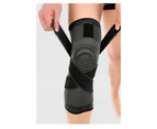 3D Nylon Weaving Knee Brace Support - Black + Green M