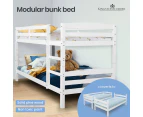 KINGSTON Single Bunk Bed Frame Wooden Kids Timber Loft Bedroom