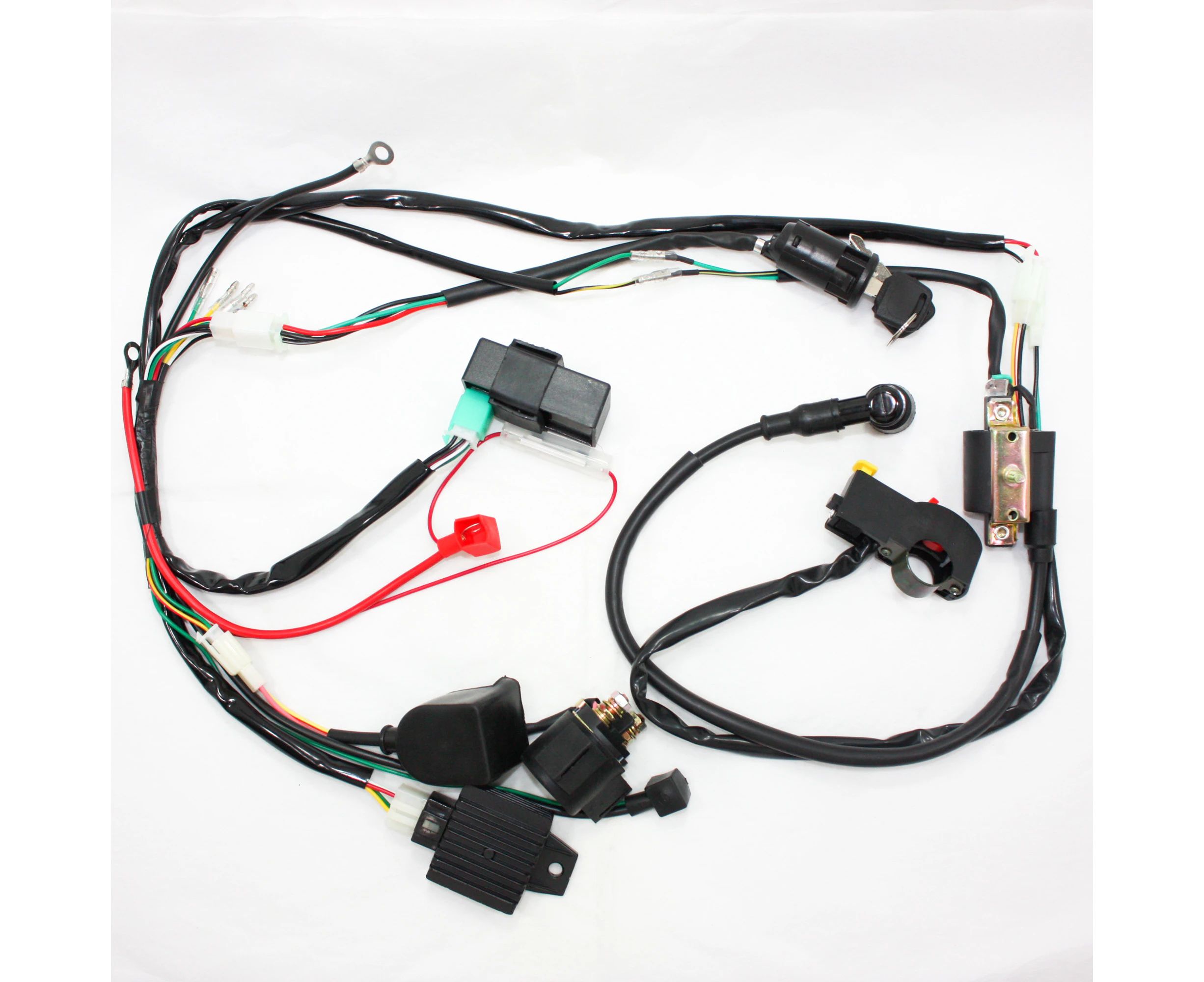 Complete Electric Start Engine Wiring Harness Loom 110 125cc Quad Bike ATV Buggy